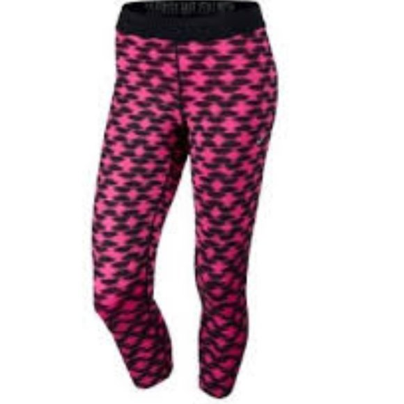 Nike Dri-Fit 3/4 Printed Relay Crop Running Pants Size Large - Picture 1 of 12
